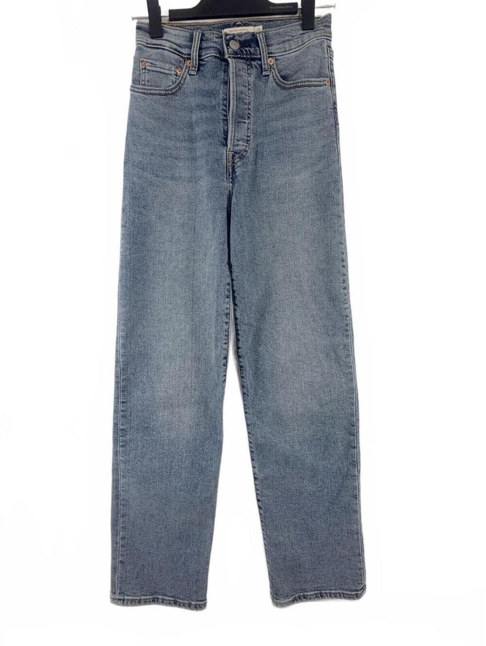 Levis Ribcage Straight Leg Jeans Medium Wash Blue High Rise Denim‎ Size 26